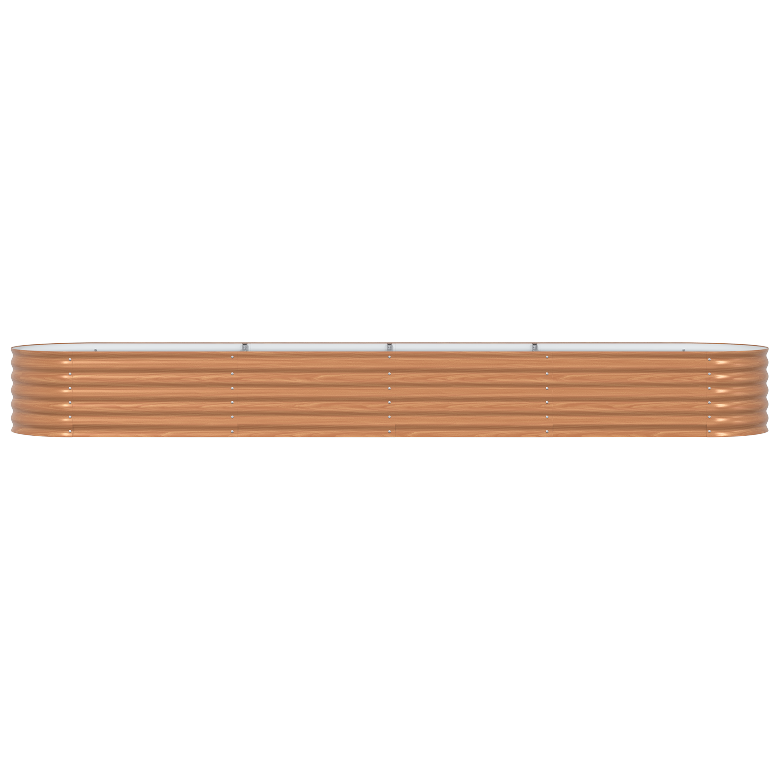 Pat Ridicat pentru Grădină Maro cu Aspect de Lemn 400x80x44 cm Metal GartenMobel Dekor
