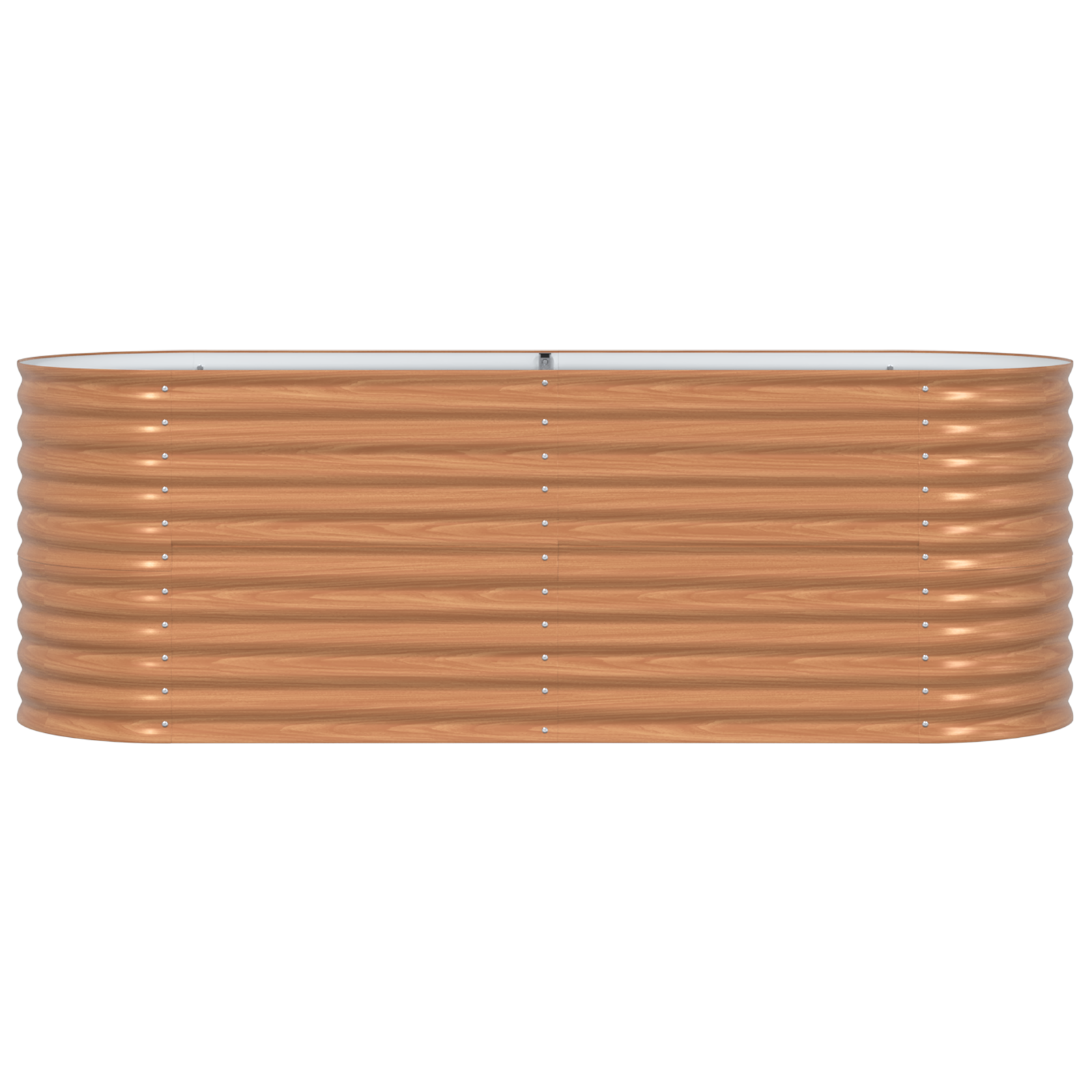 Pat de Grădină Ridicat Maro - Aspect de Lemn 240x80x81 cm Oțel GartenMobel Dekor