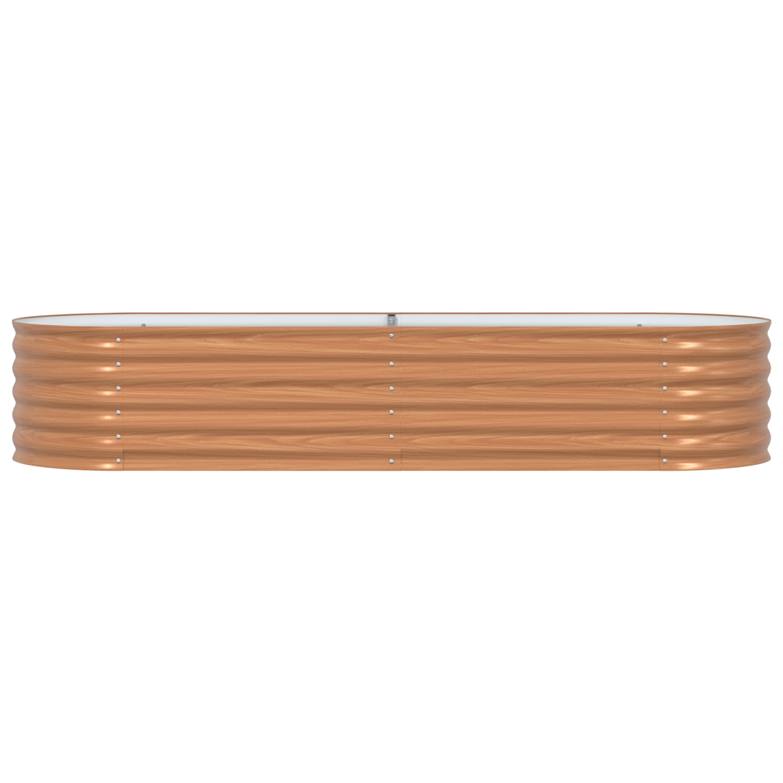 Pat de Grădină Ridicat Marron cu Aspect de Lemn 240x80x44 cm Oțel GartenMobel Dekor