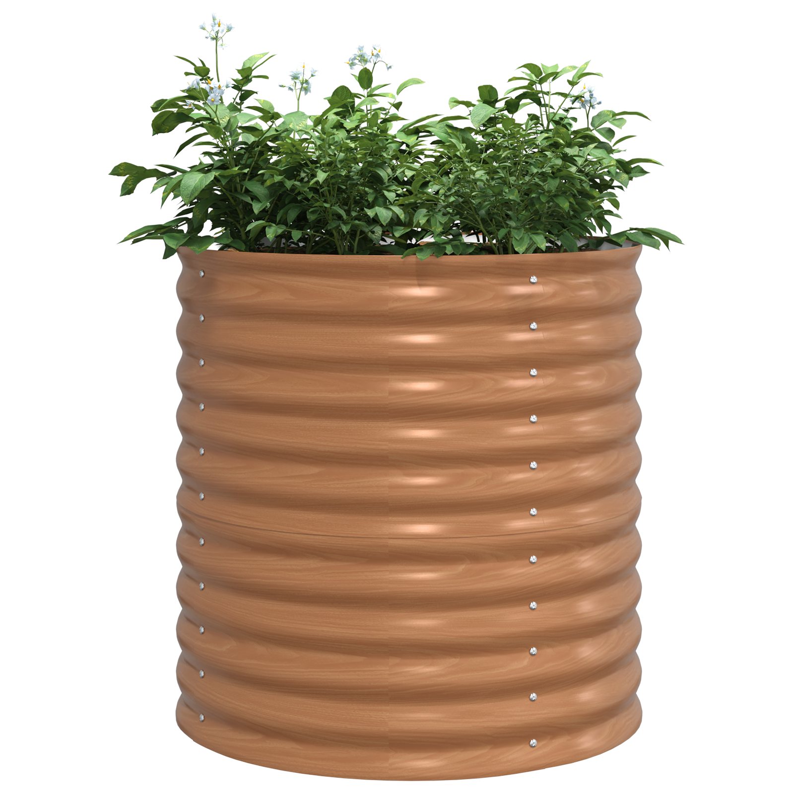Pătuț de grădină maro cu aspect de lemn 80x80x81 cm din oțel GartenMobel Dekor