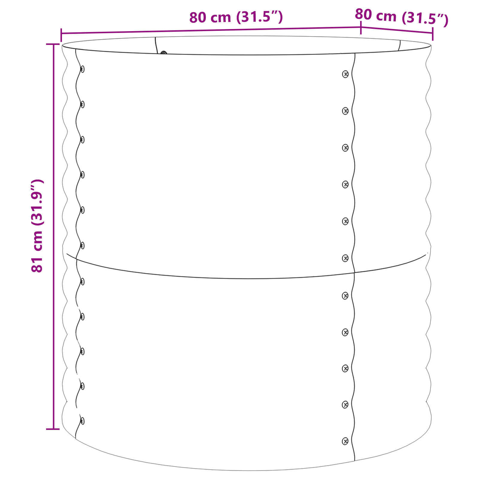 Pătuț de grădină maro cu aspect de lemn 80x80x81 cm din oțel GartenMobel Dekor