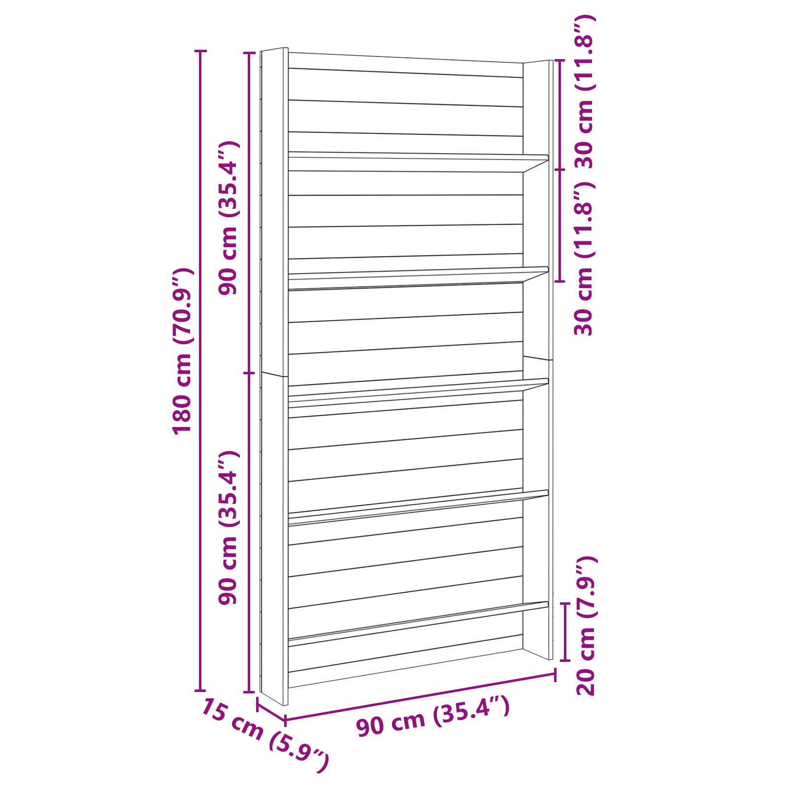 Suport pentru plante de grădină cu 5 niveluri 90x15x180 cm Lemn impregnate de pin GartenMobel Dekor