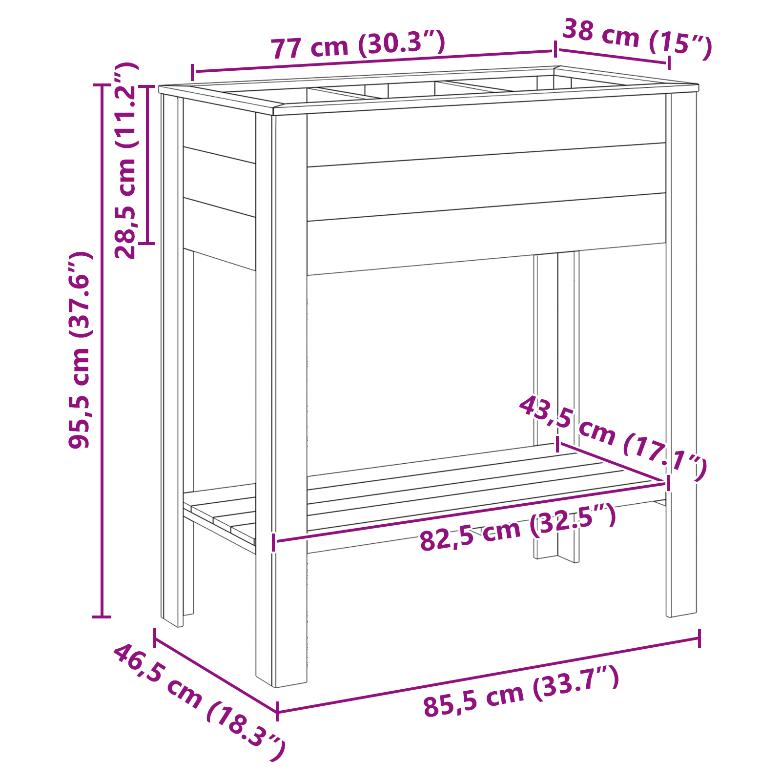 Suport pentru plante din grădină 85x46x94 cm Lemn de pin impregnat GartenMobel Dekor