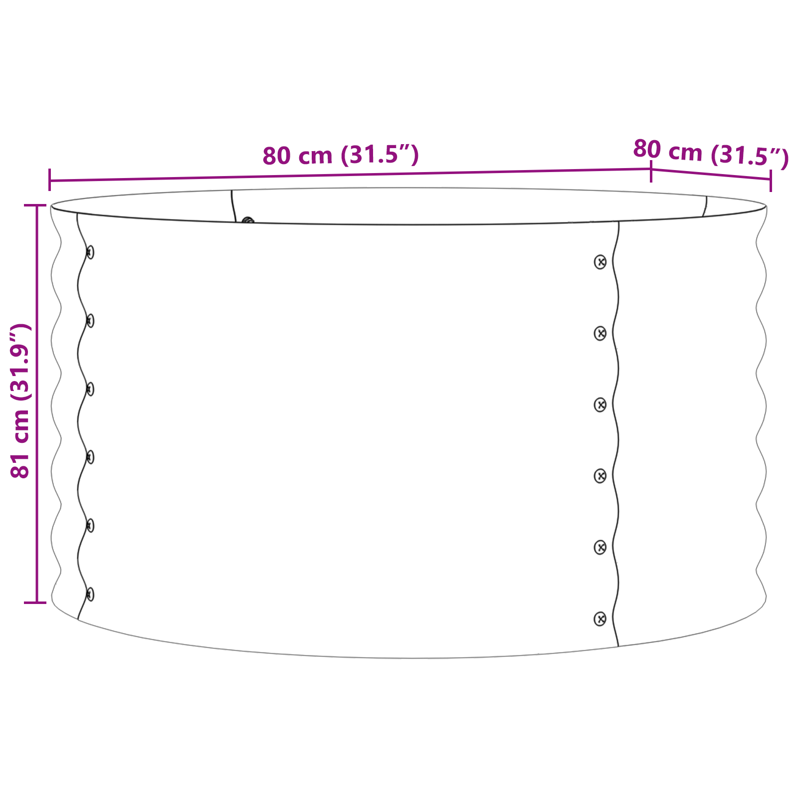 Teren Ridicat pentru Grădină Maro cu Aspect De Lemn 80x80x44 cm Oțel GartenMobel Dekor