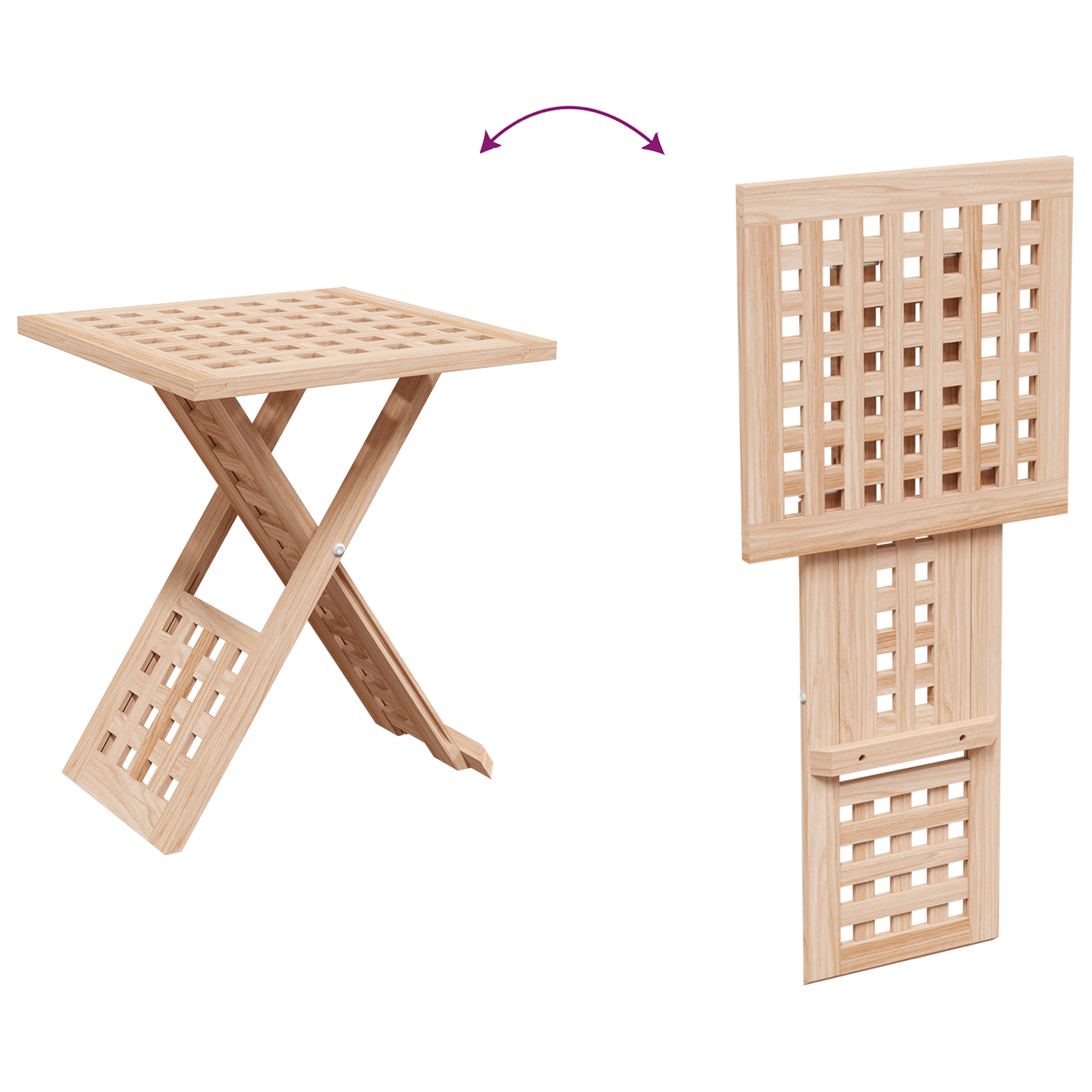 Masă de cafea pliabilă 33x33x40,5 cm din lemn solid nuc GartenMobel Dekor