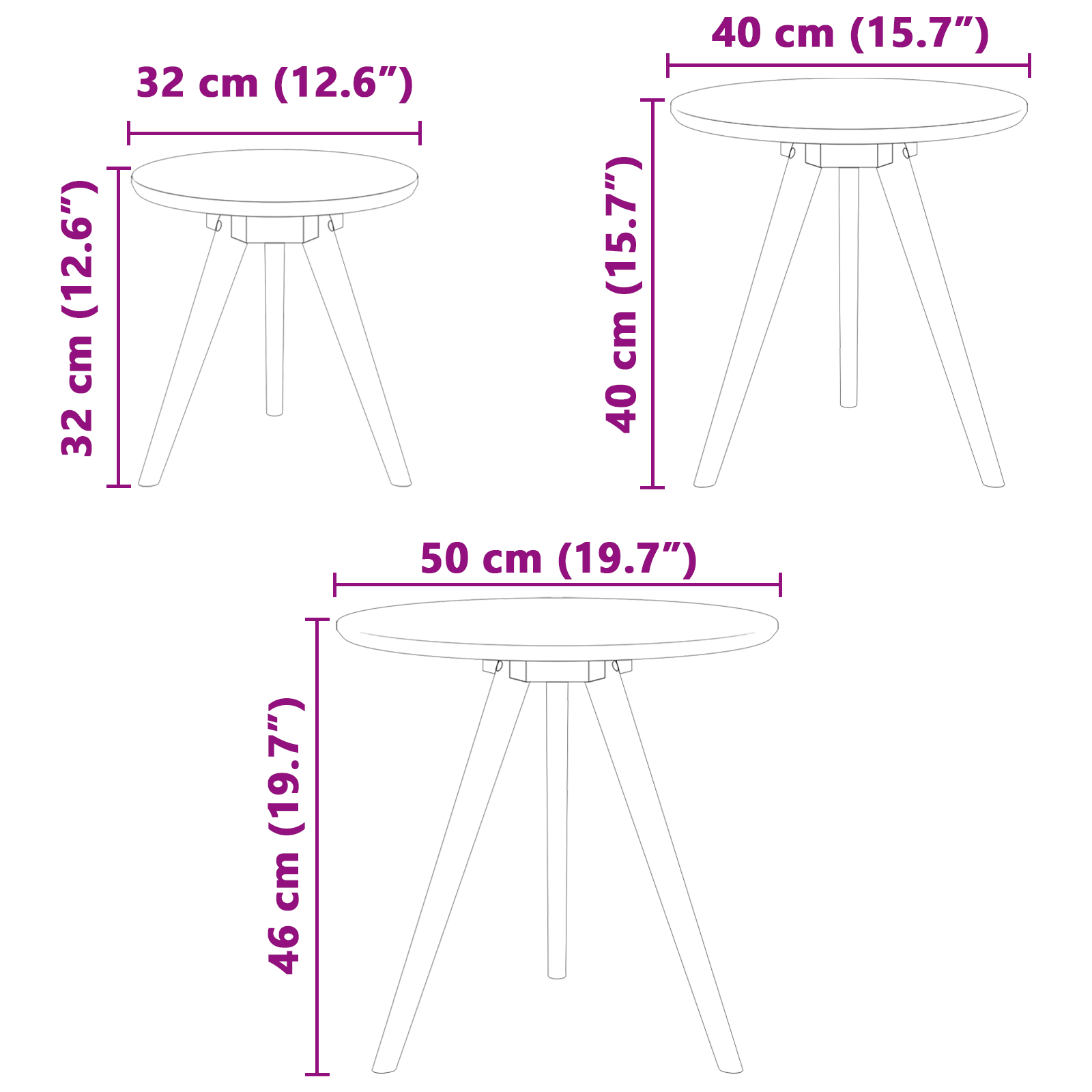 Set de mese de cafea  din lemn masiv de nuc și lemn stratificat GartenMobel Dekor