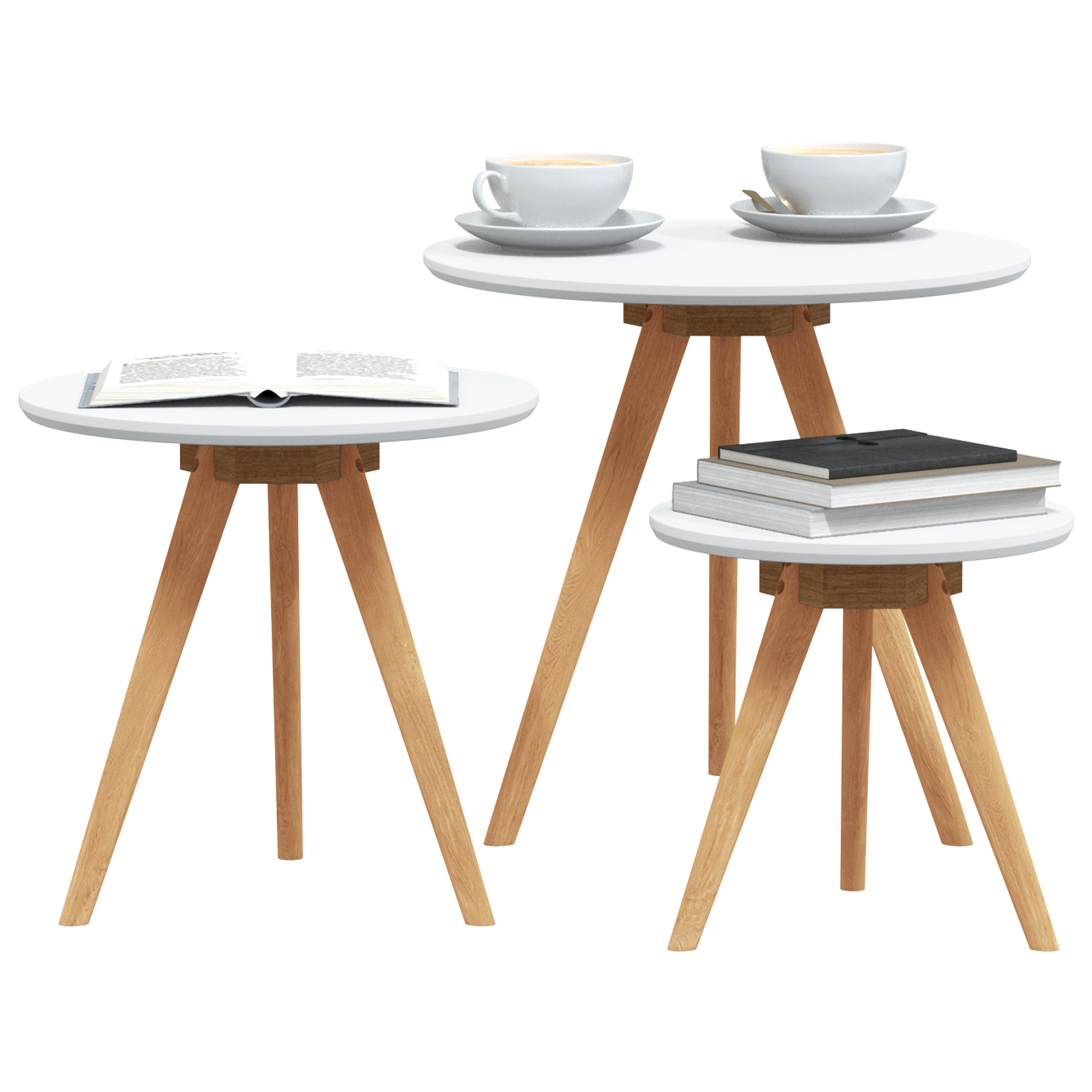 Set de mese de cafea  din lemn masiv de nuc și lemn stratificat GartenMobel Dekor