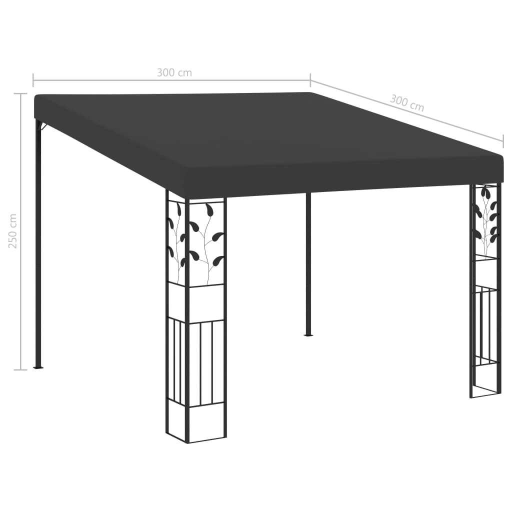 Pavilion de perete, antracit, 3 x 3 x 2,5 m GartenMobel Dekor