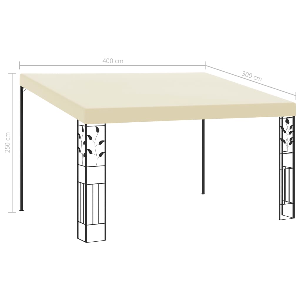 Pavilion de perete, crem, 4 x 3 x 2,5 m GartenMobel Dekor