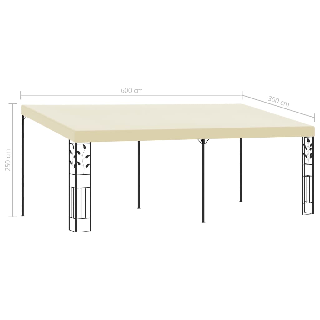Pavilion de perete, crem, 6 x 3 x 2,5 m GartenMobel Dekor