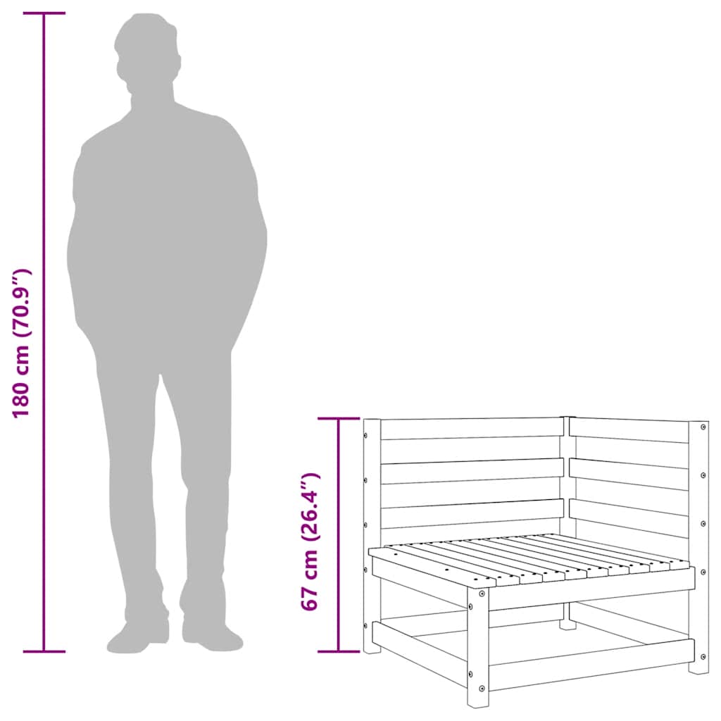 Canapele de colț de grădină, 2 buc., maro miere, lemn masiv pin GartenMobel Dekor