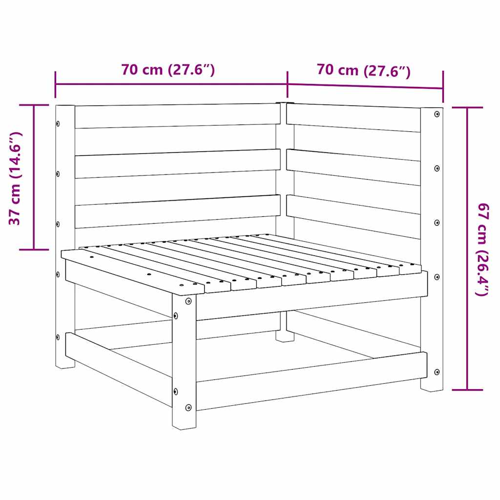 Canapele de colț de grădină, 2 buc., maro miere, lemn masiv pin GartenMobel Dekor
