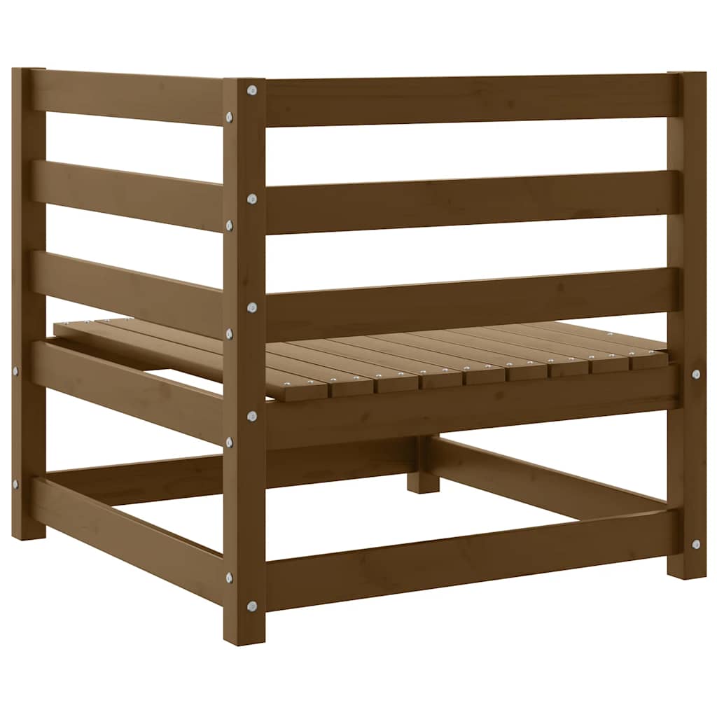 Canapele de colț de grădină, 2 buc., maro miere, lemn masiv pin GartenMobel Dekor