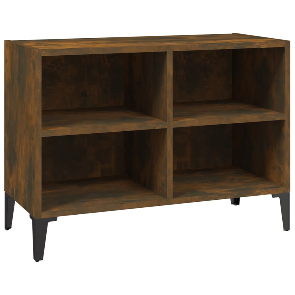 Comodă TV, picioare din metal, stejar afumat, 69,5x30x50 cm GartenMobel Dekor
