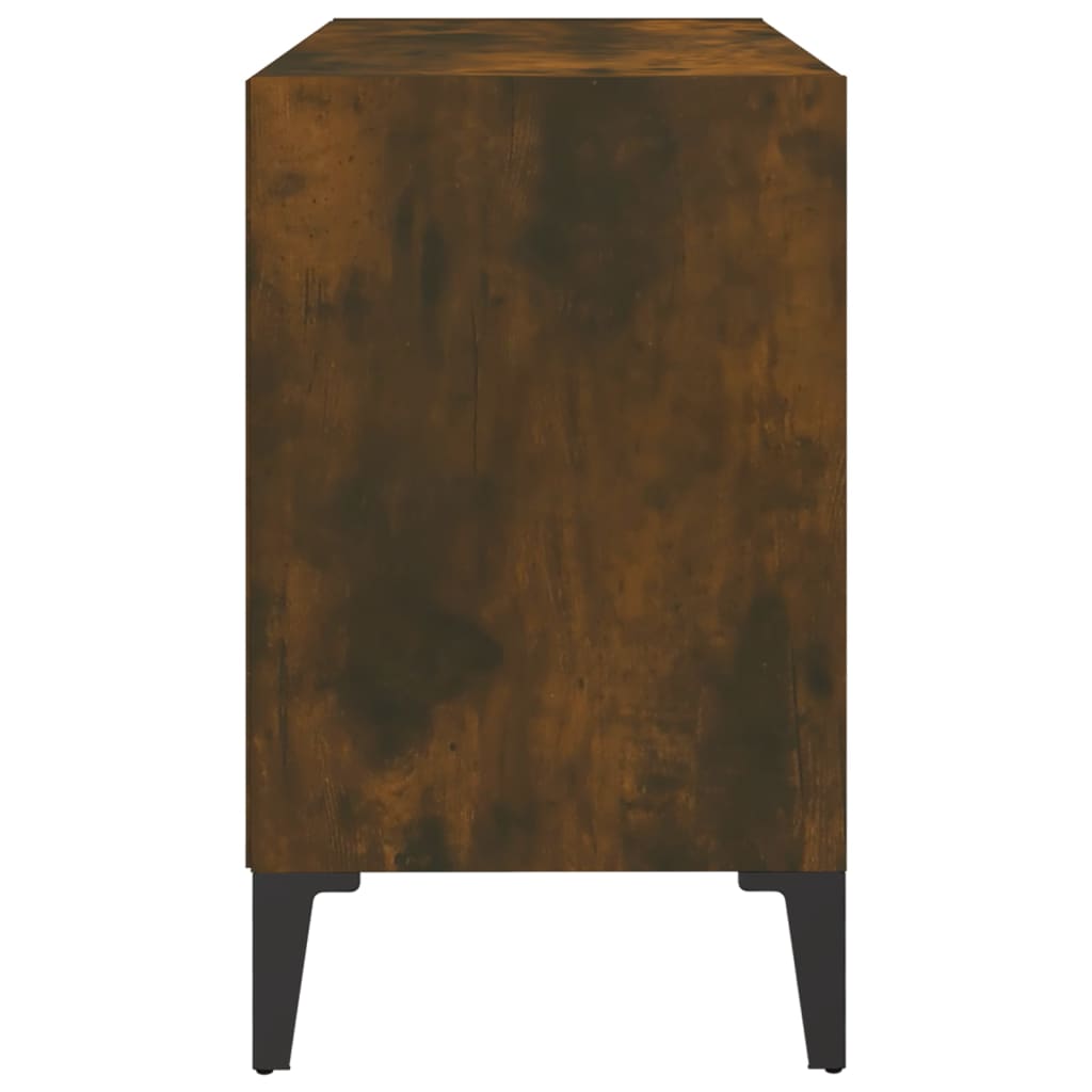 Comodă TV, picioare din metal, stejar afumat, 69,5x30x50 cm GartenMobel Dekor