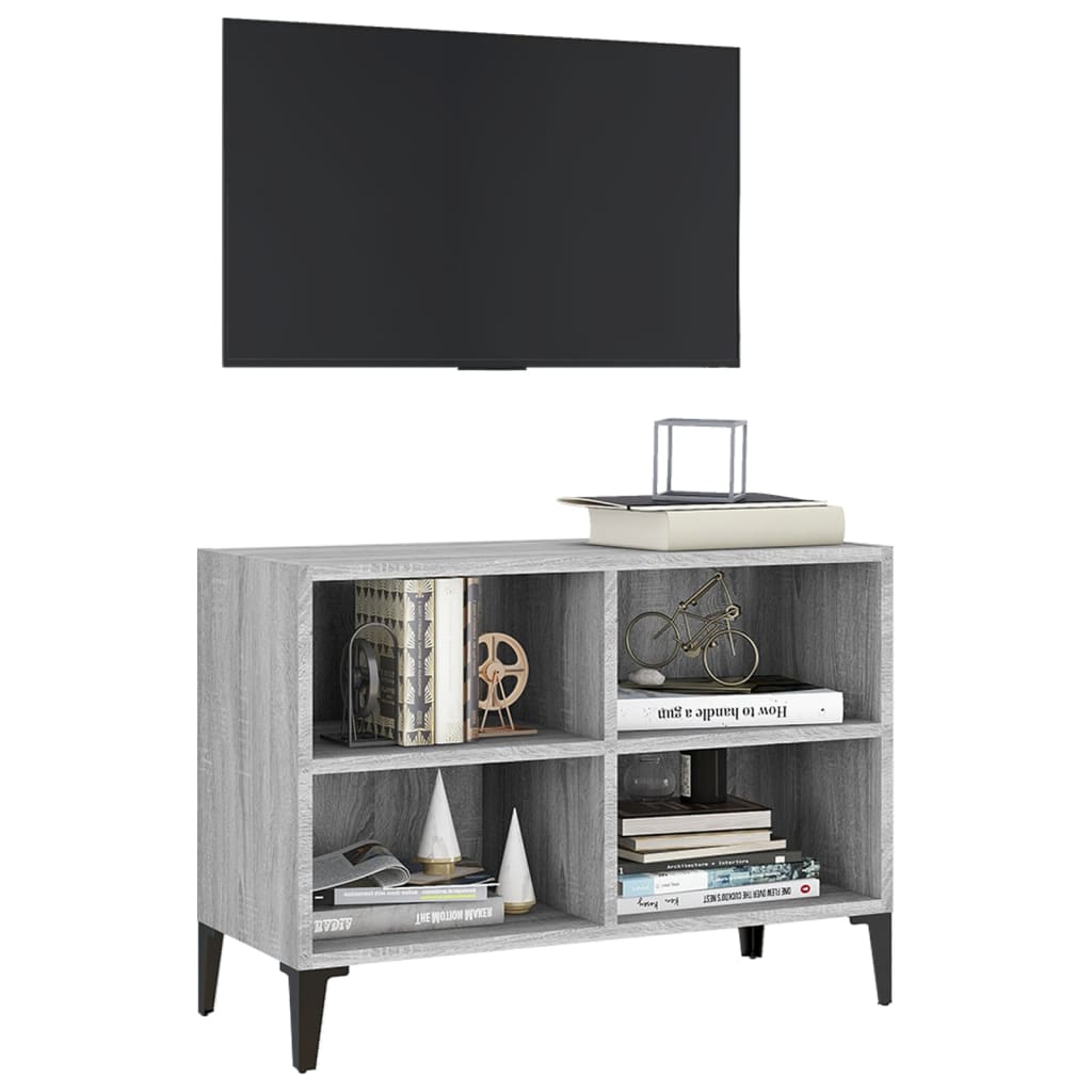 Comodă TV cu picioare metalice, gri sonoma, 69,5x30x50 cm GartenMobel Dekor