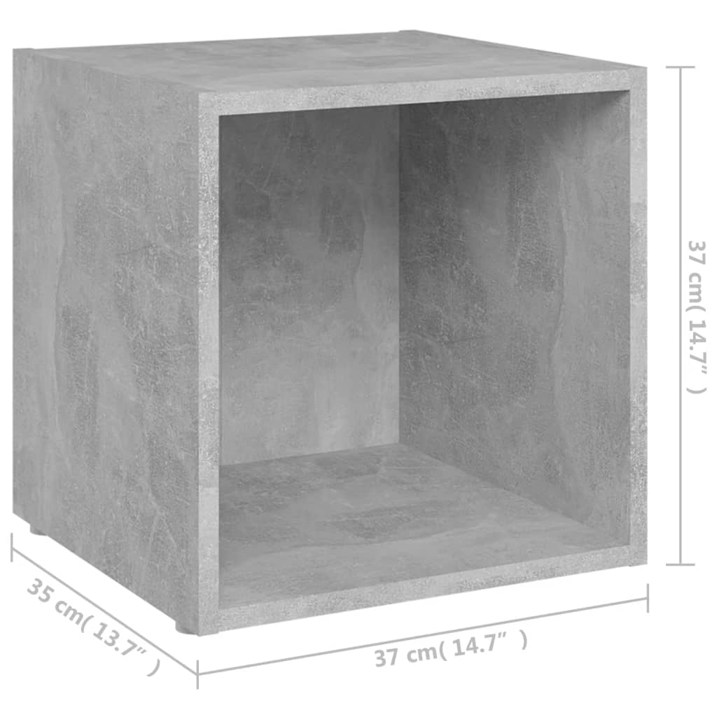 Comode TV, 2 buc., gri beton, 37x35x37 cm, PAL  GartenMobel Dekor
