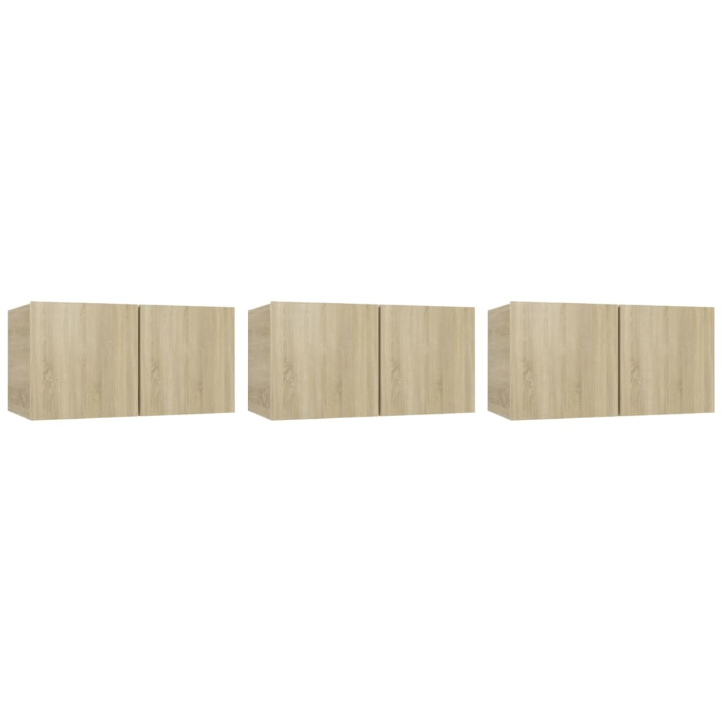 Dulapuri TV suspendate 3 buc. stejar sonoma 60x30x30 cm GartenMobel Dekor
