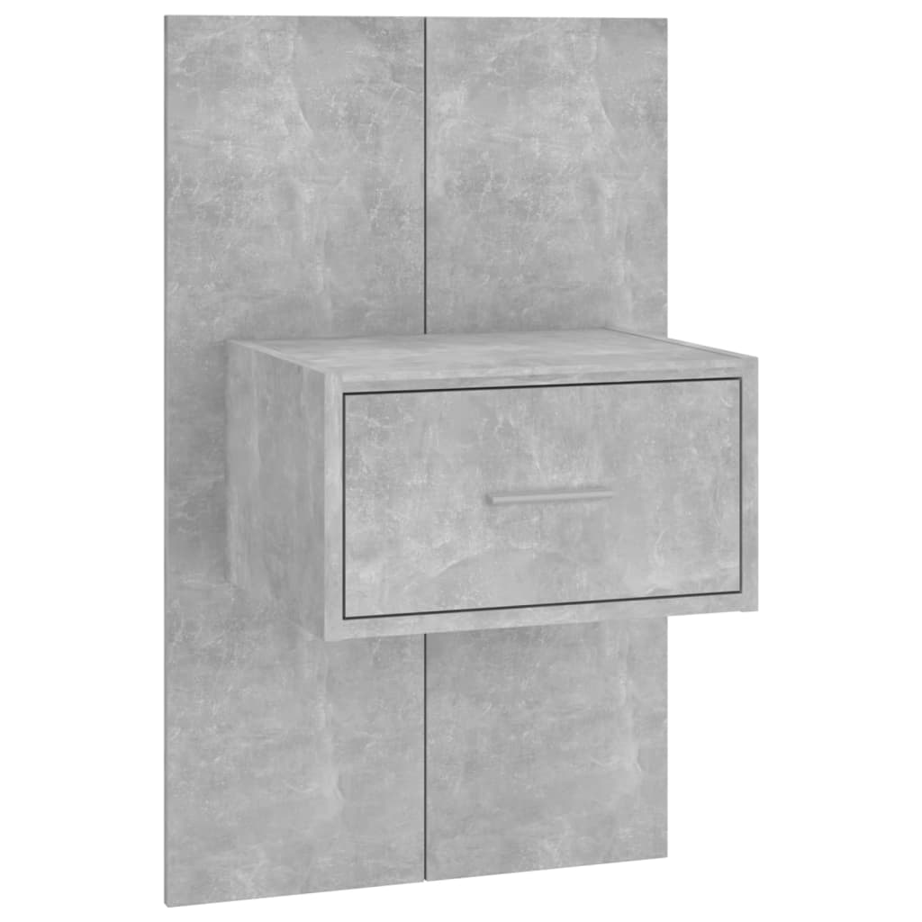 Noptiere de perete, 2 buc., gri beton GartenMobel Dekor