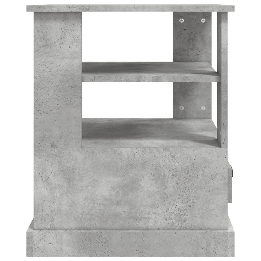 Masă laterală, gri beton, 50x50x60 cm, lemn prelucrat GartenMobel Dekor