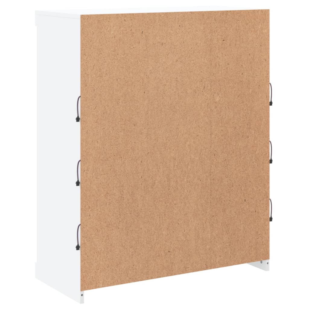 Servantă cu lumini LED, alb, 81x37x100 cm GartenMobel Dekor