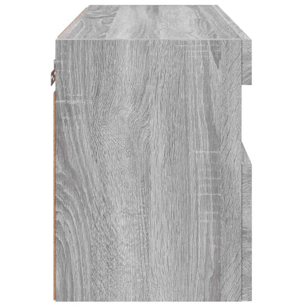 Comodă TV de perete cu lumini LED, gri sonoma, 60x30x40 cm GartenMobel Dekor