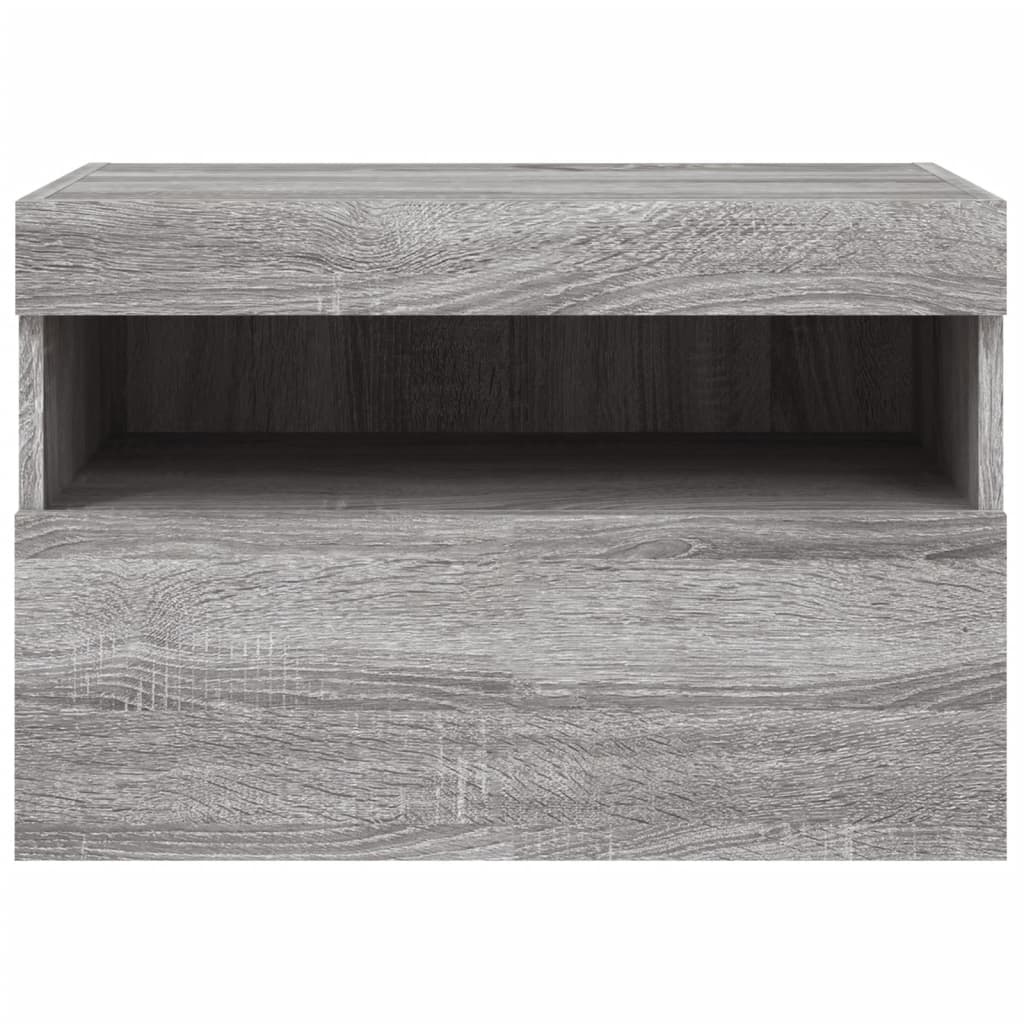 Comodă TV de perete cu lumini LED, gri sonoma, 60x30x40 cm GartenMobel Dekor