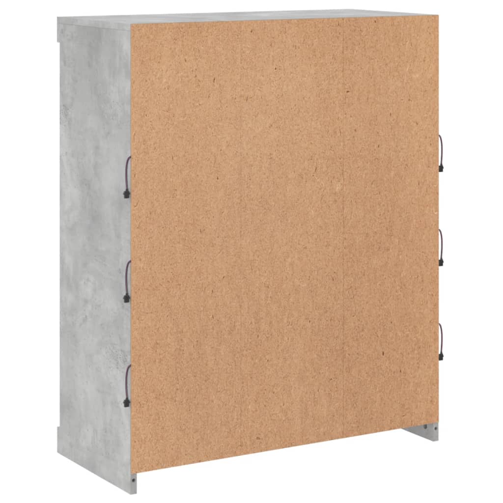 Servantă cu lumini LED, gri beton, 81x37x100 cm GartenMobel Dekor