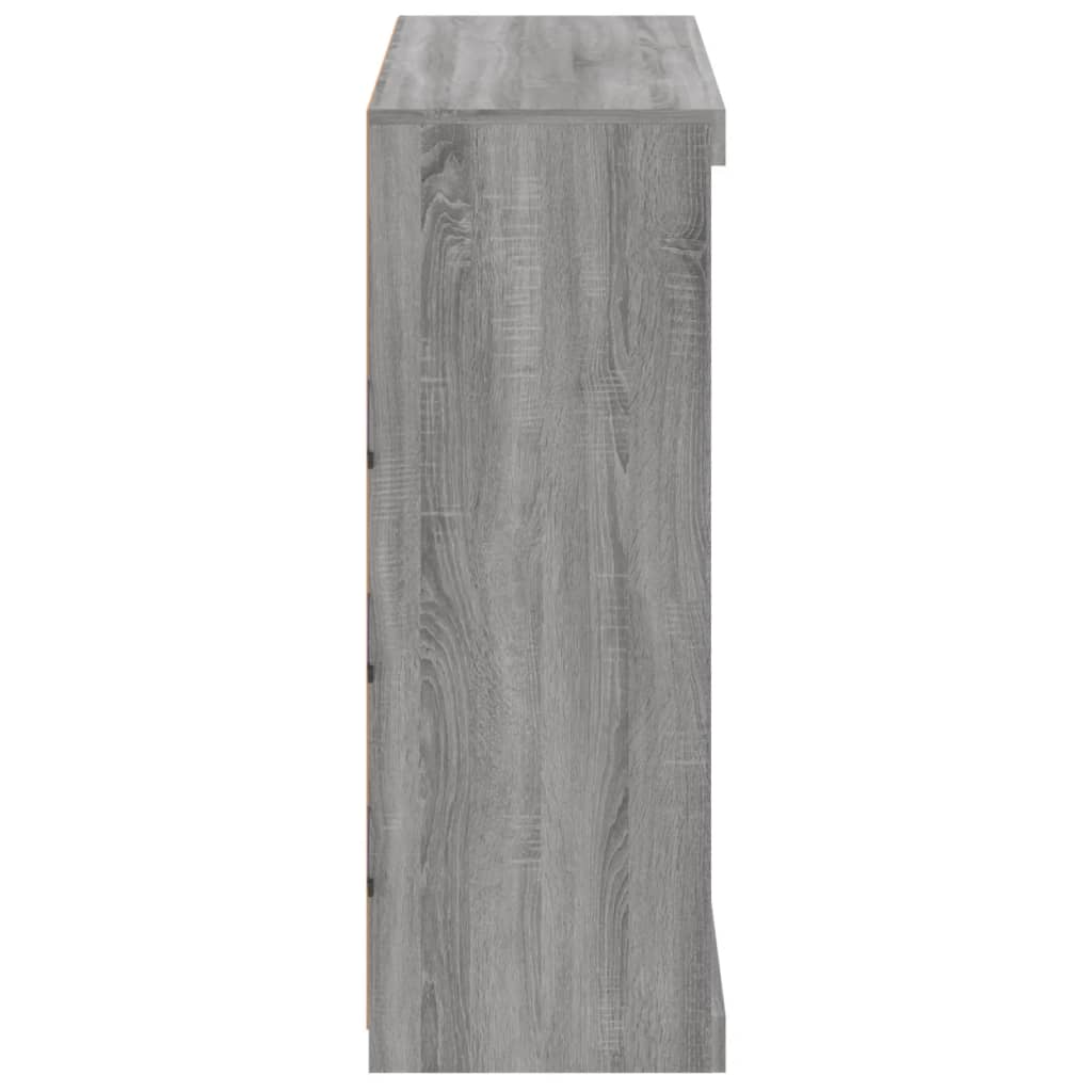 Servantă cu lumini LED, gri sonoma, 81x37x100 cm GartenMobel Dekor