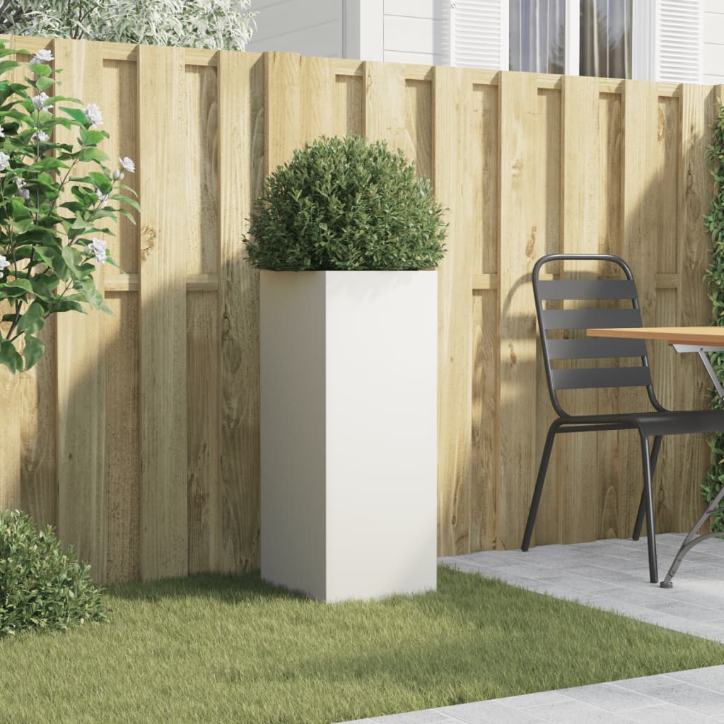 Jardinieră, alb, 32x29x75 cm, oțel GartenMobel Dekor