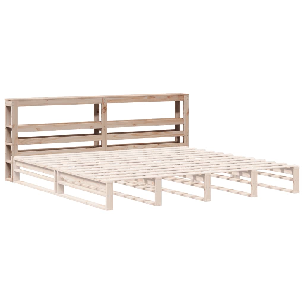 Tăblie de pat cu rafturi, 200 cm, lemn masiv de pin GartenMobel Dekor