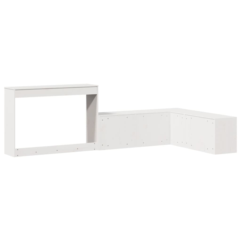 Noptieră cu birou, alb, 232x122x75 cm lemn masiv de pin GartenMobel Dekor