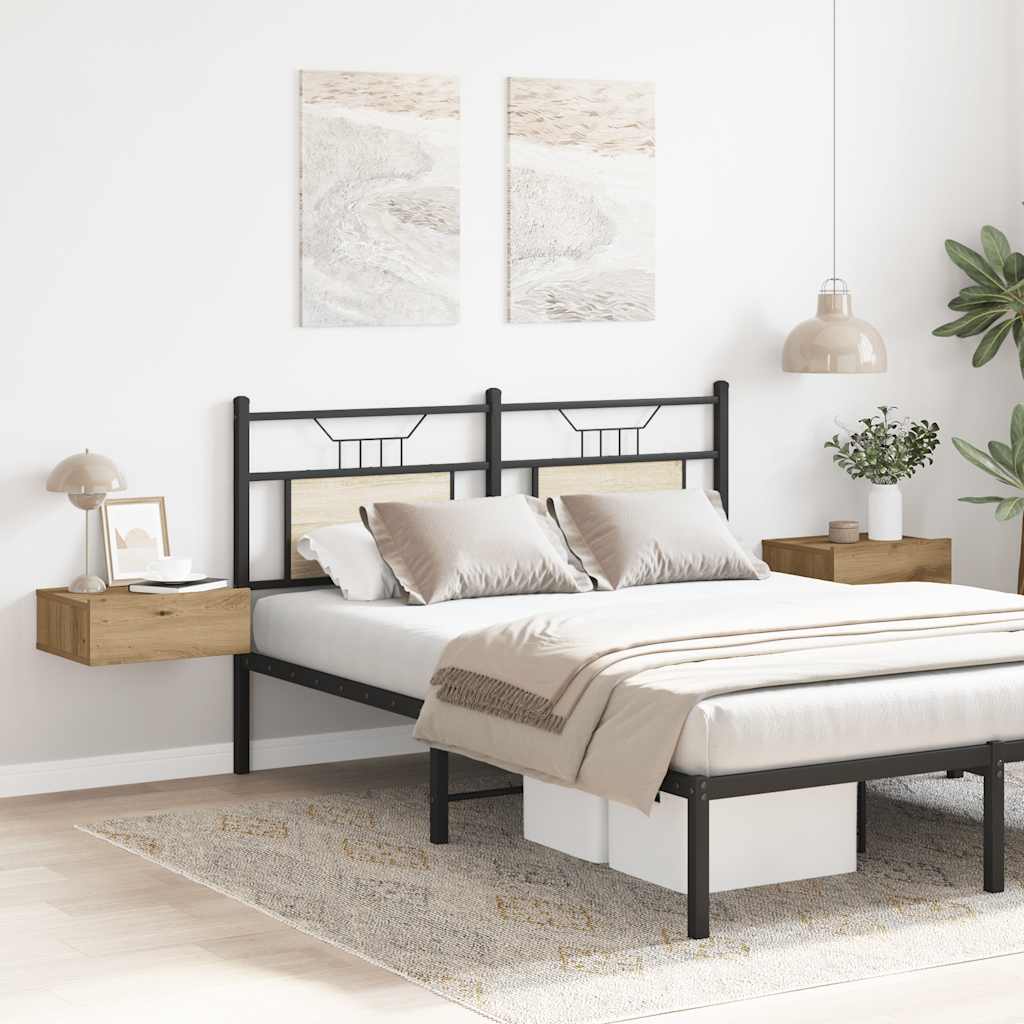 Noptiere plutitoare 2 buc Stejar Artisan Lemn prelucrat GartenMobel Dekor