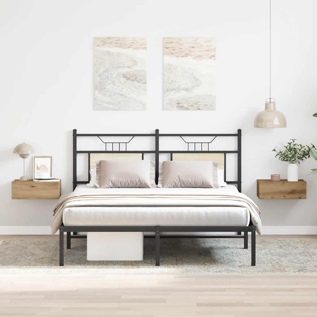 Noptiere plutitoare 2 buc Stejar Artisan Lemn prelucrat GartenMobel Dekor