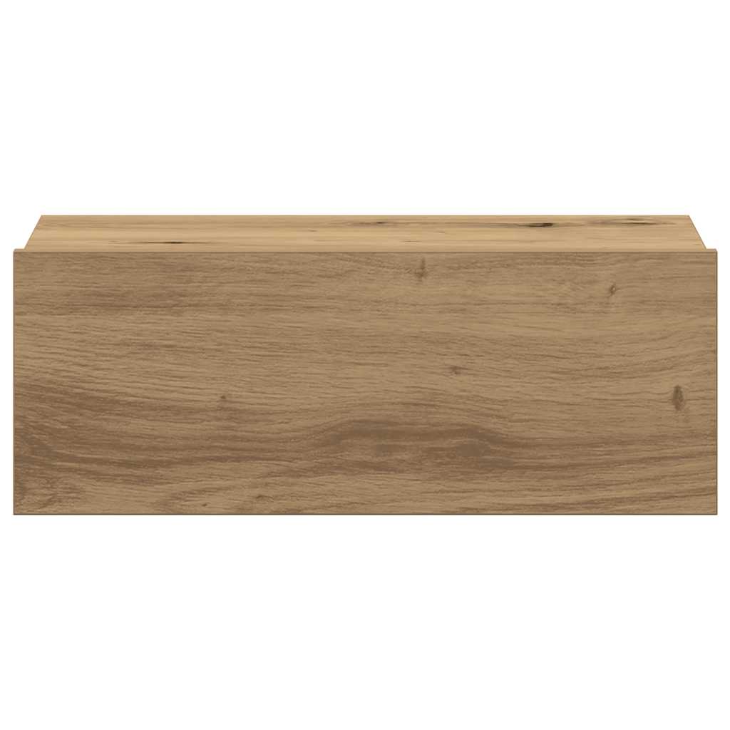 Noptiere plutitoare 2 buc Stejar Artisan Lemn prelucrat GartenMobel Dekor