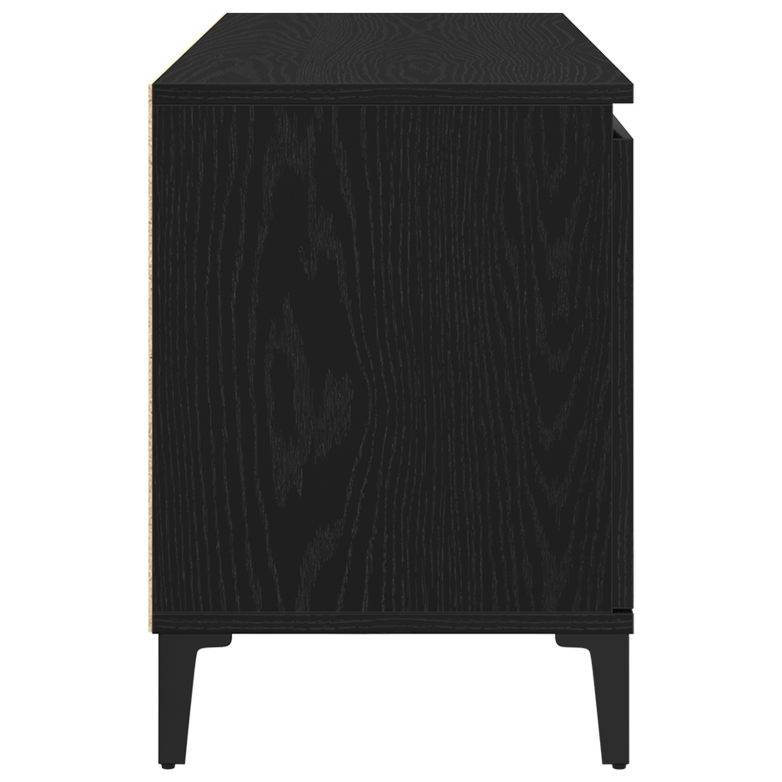 Dulap TV Negru Stejar 102x35x50 cm Lemn Prelucrat GartenMobel Dekor