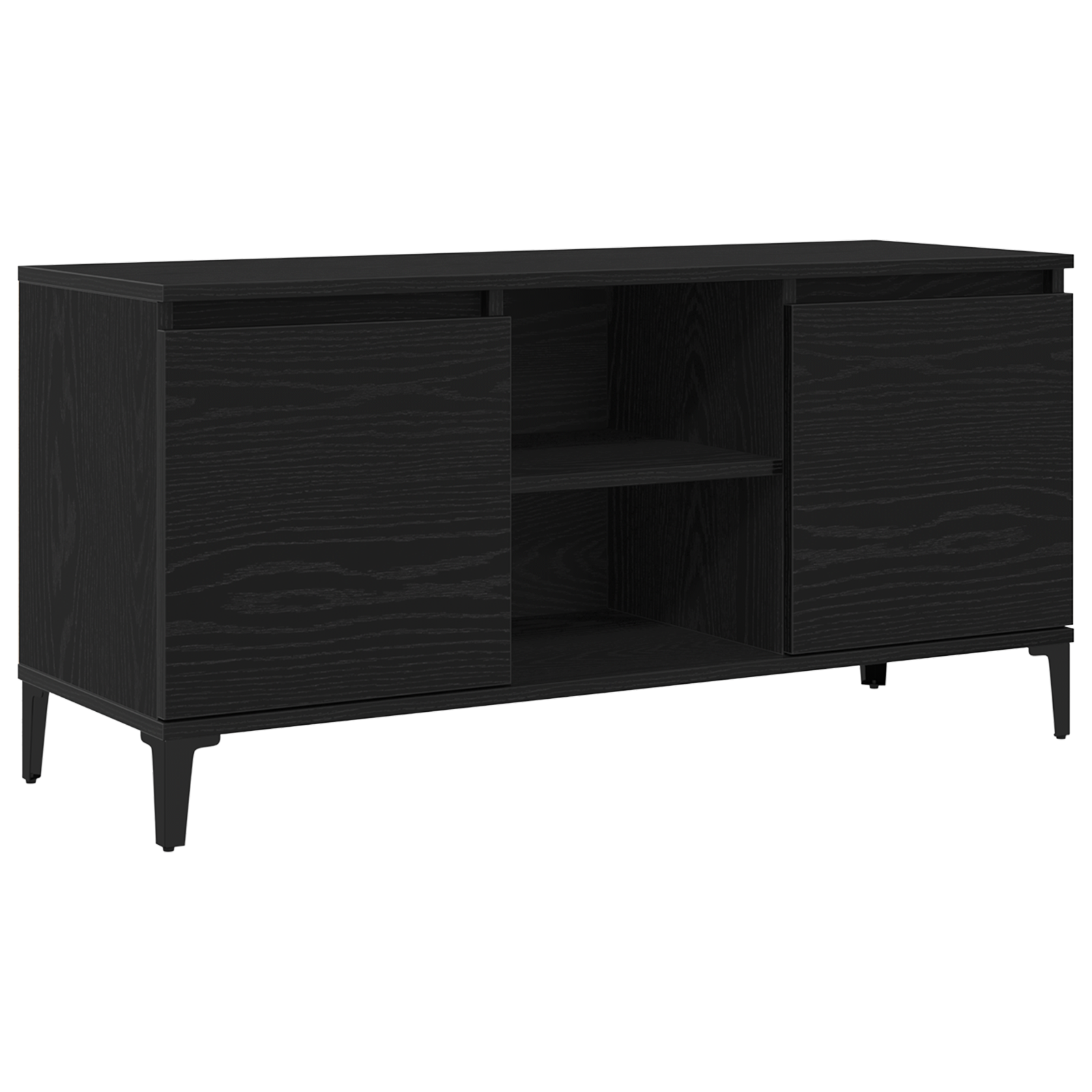 Dulap TV Negru Stejar 102x35x50 cm Lemn Prelucrat GartenMobel Dekor