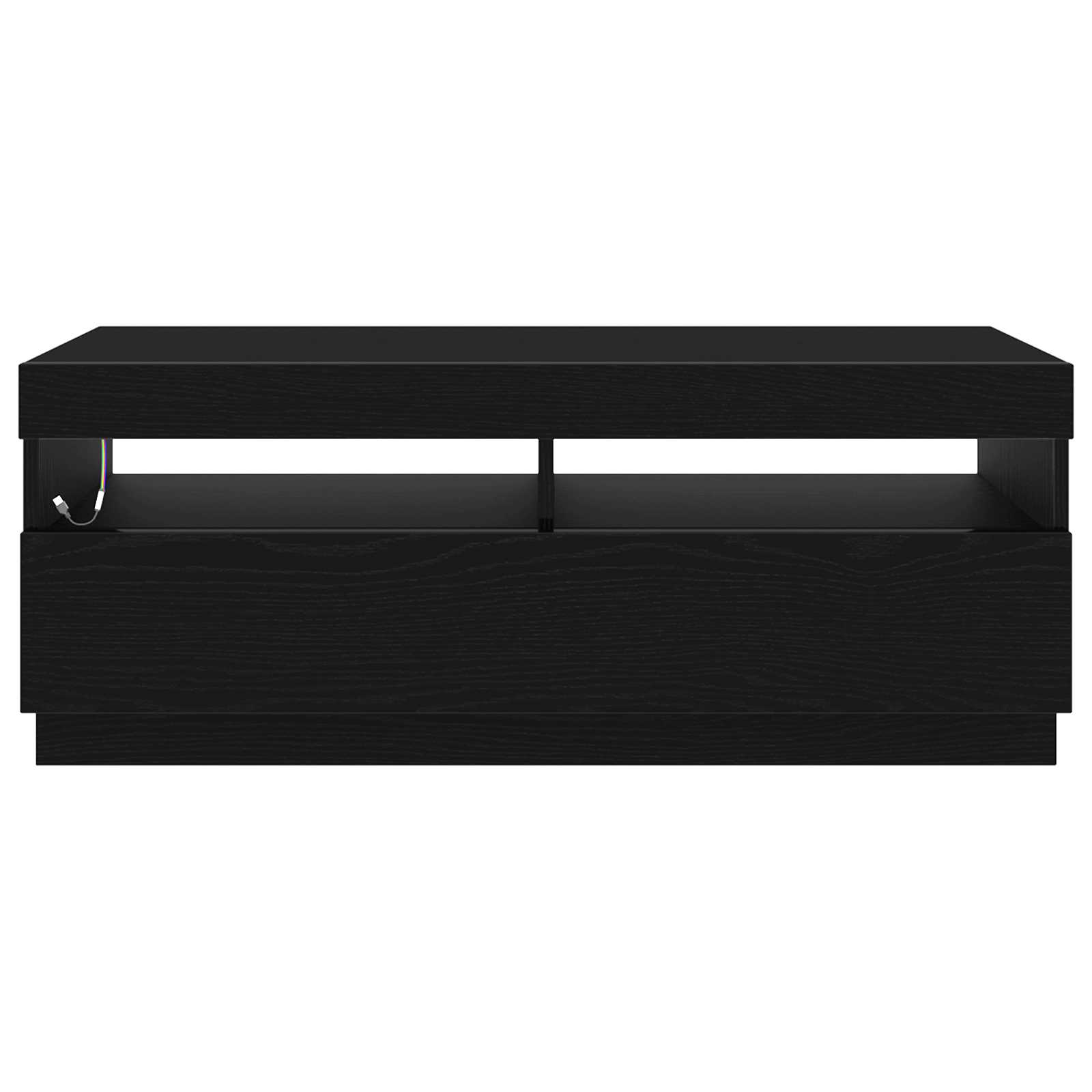 Dulap TV cu lumini LED Stejar Negru 100x35x40 cm Lemn prelucrat GartenMobel Dekor