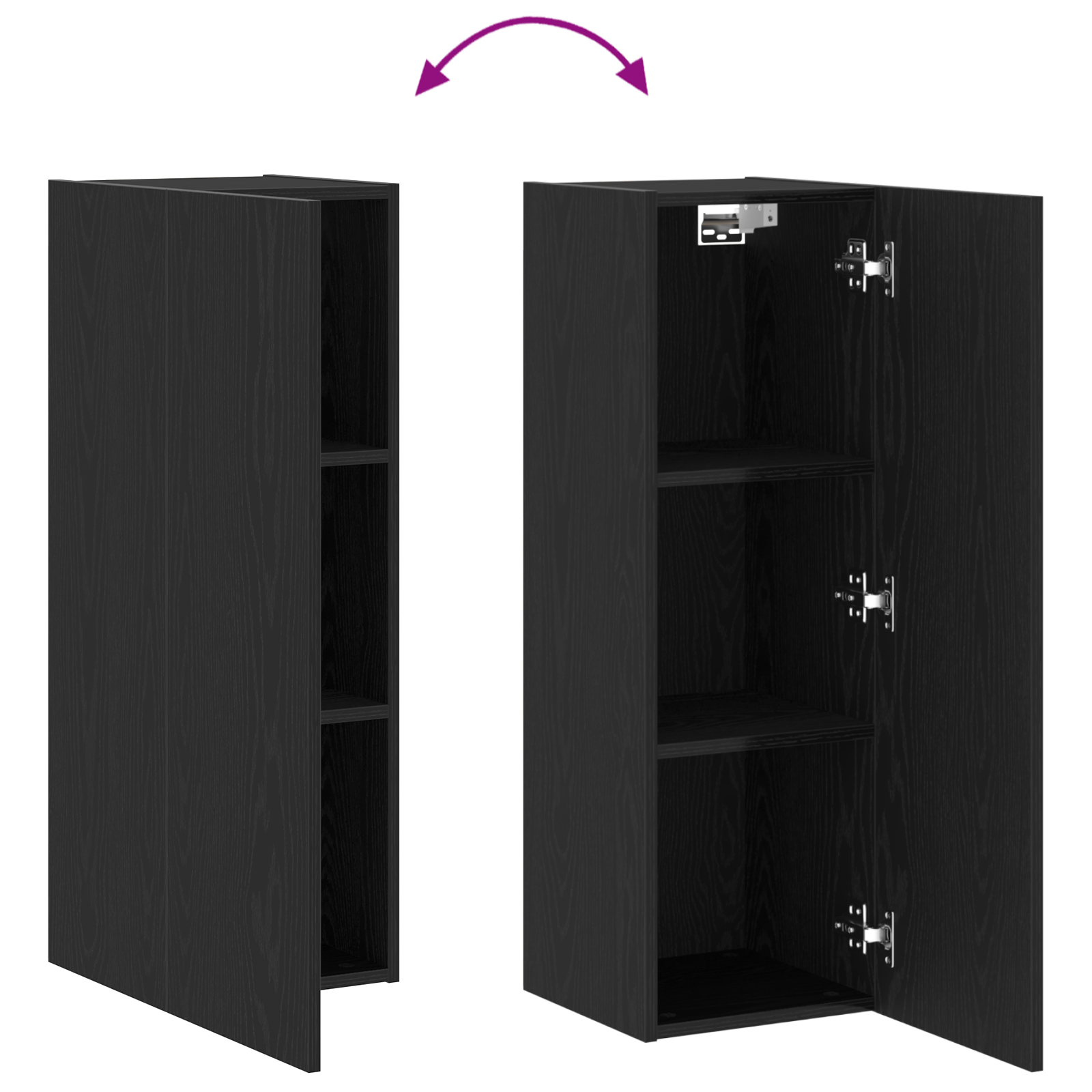 Dulap TV de perete Stejar Negru 30,5x30x90 cm Lemn prelucrat GartenMobel Dekor