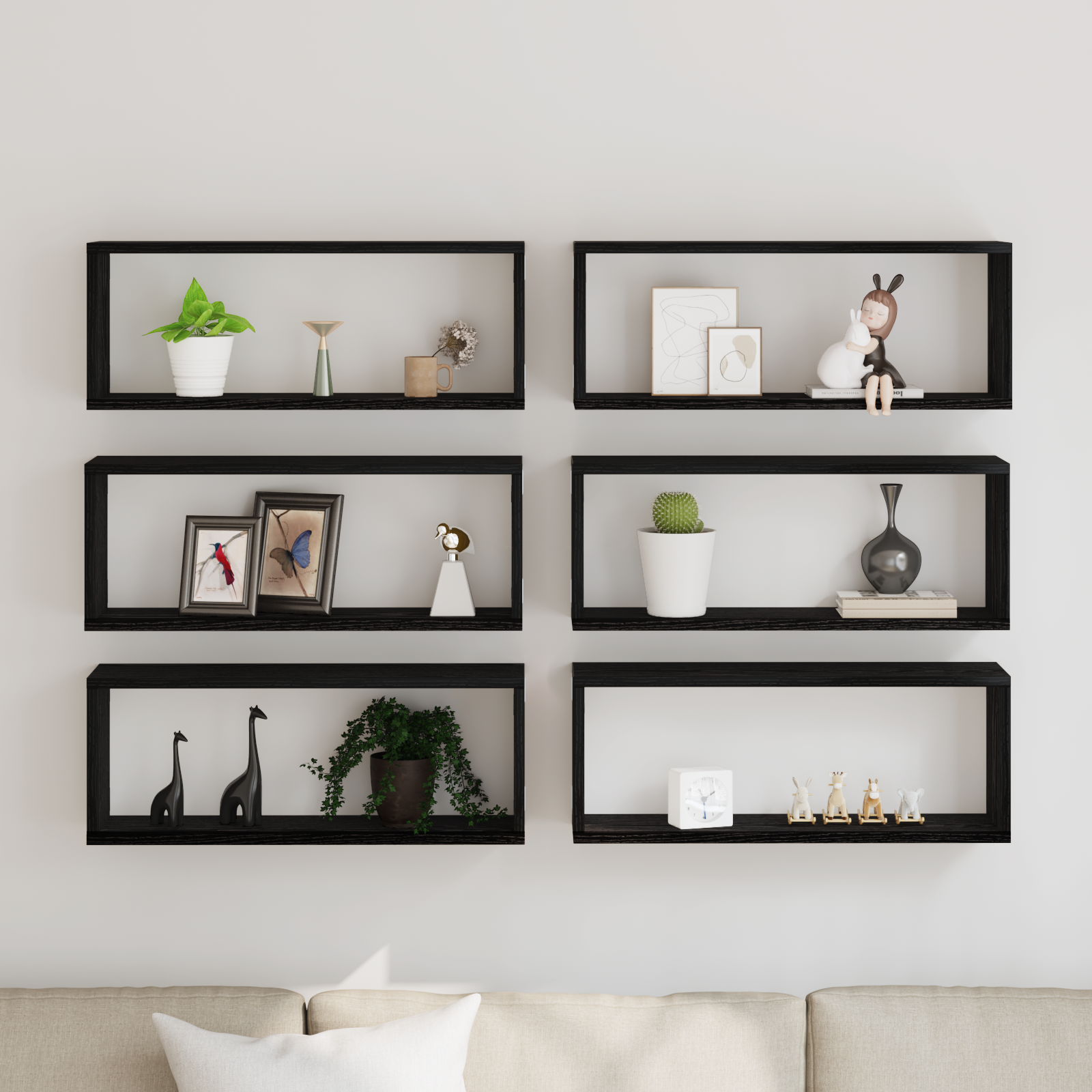 Rafturi de perete, 6 buc., stejar artizanal, 60x15x23 cm, lemn GartenMobel Dekor