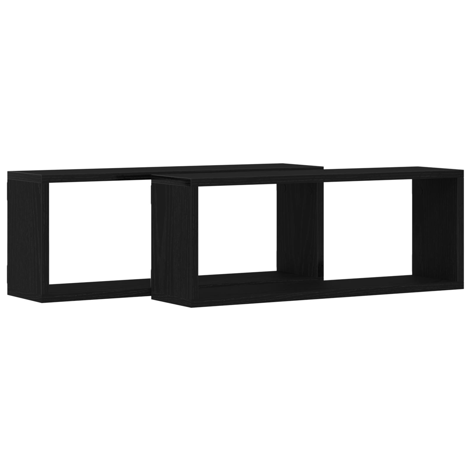 Rafturi vitaXL 2 buc Negru Stejar 60x15x23 cm Făcute din lemn lamelat GartenMobel Dekor