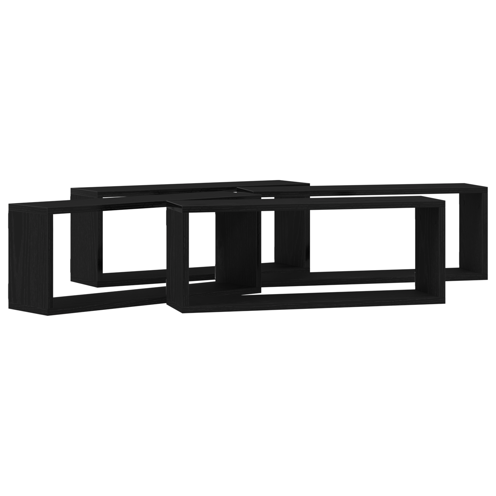 Set de 4 rafturi  - Stejar negru - 60x15x23 cm - Fabricat din lemn compus GartenMobel Dekor