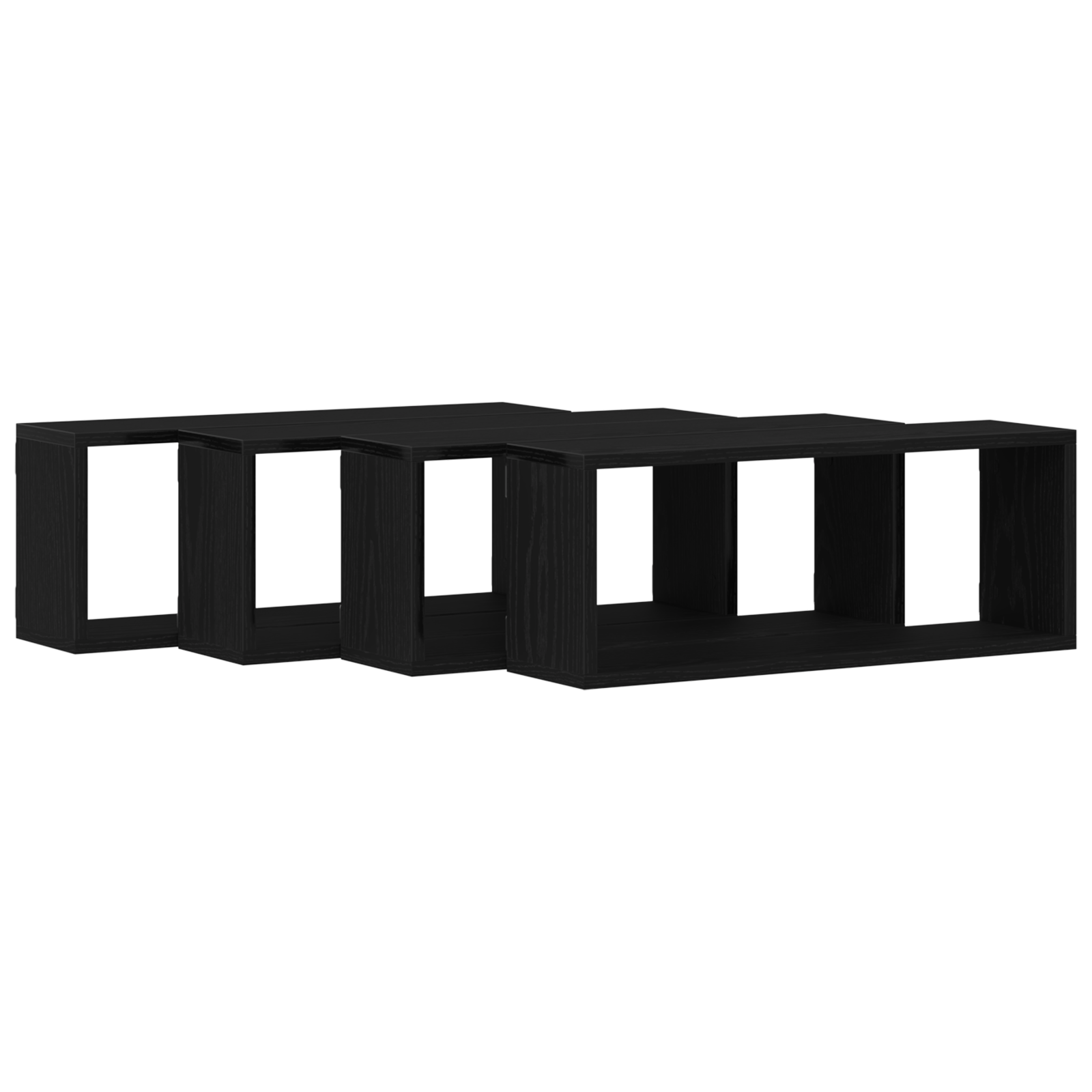 Set de 4 rafturi  - Stejar negru - 60x15x23 cm - Fabricat din lemn compus GartenMobel Dekor