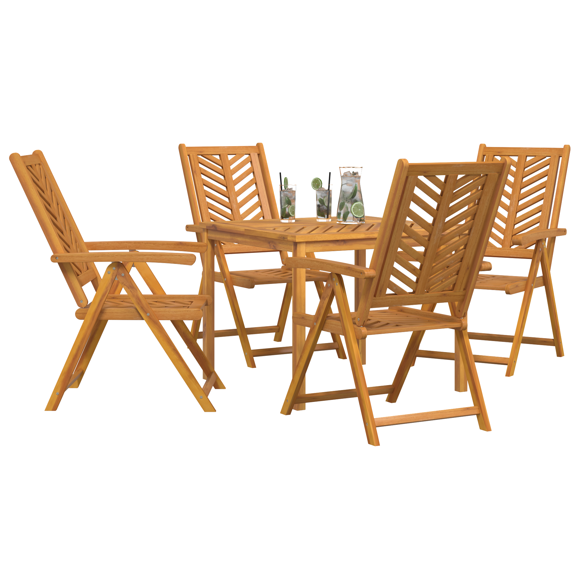 Set de Masă de Grădină de 5 Piese din Lemn Solid de Acacia GartenMobel Dekor