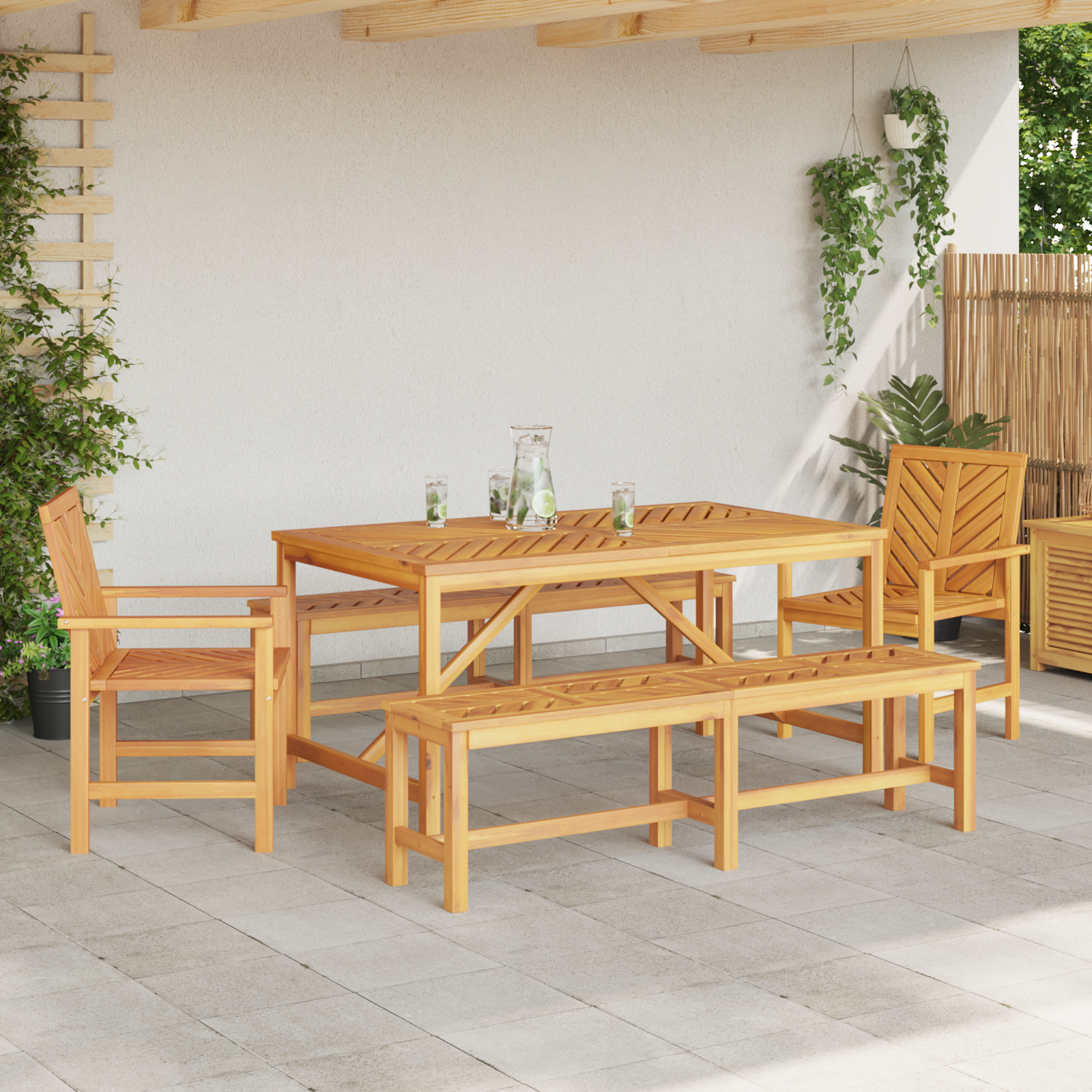Set de dining pentru grădină din lemn masiv de acacia GartenMobel Dekor