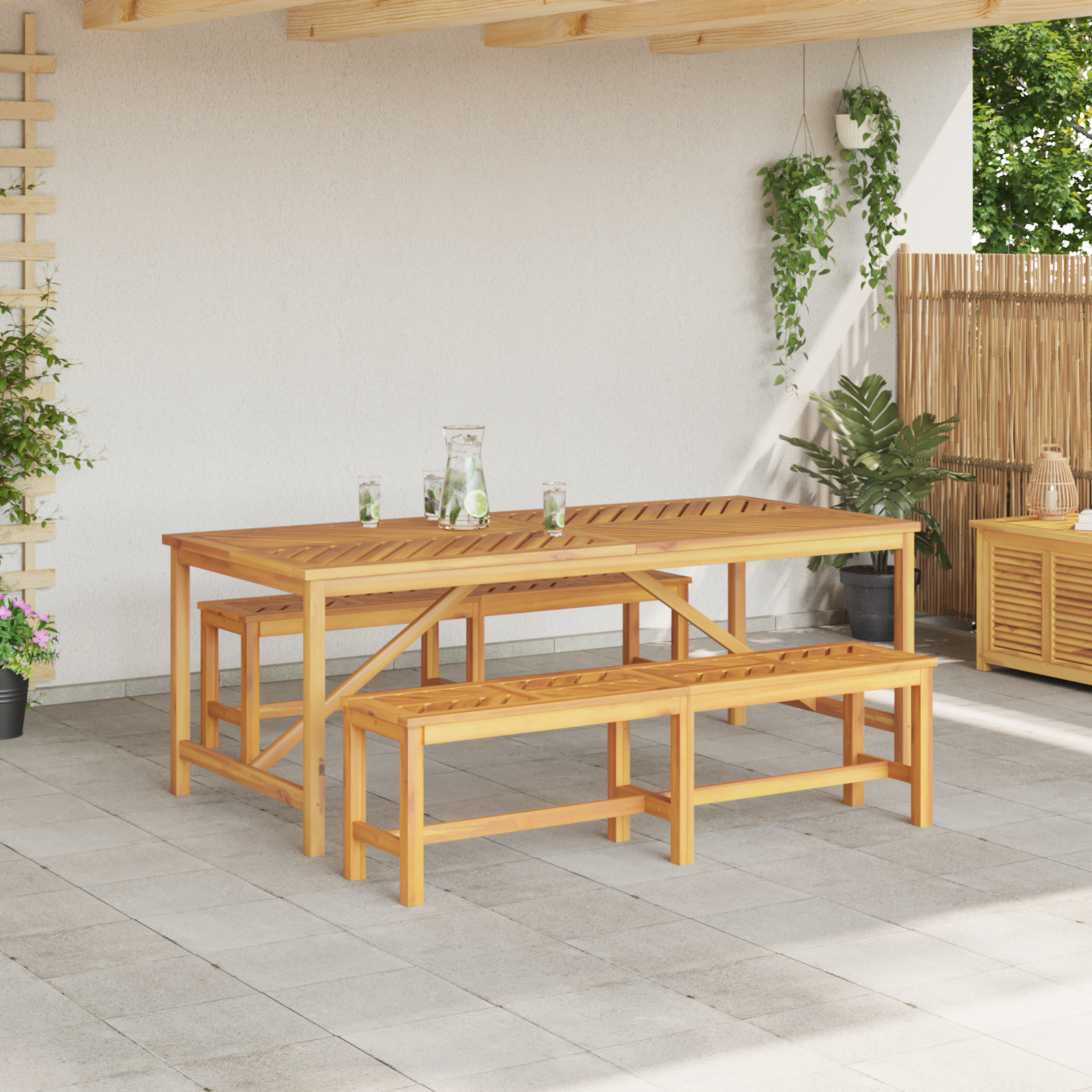 Set de dining pentru grădină din lemn masiv de acacia GartenMobel Dekor