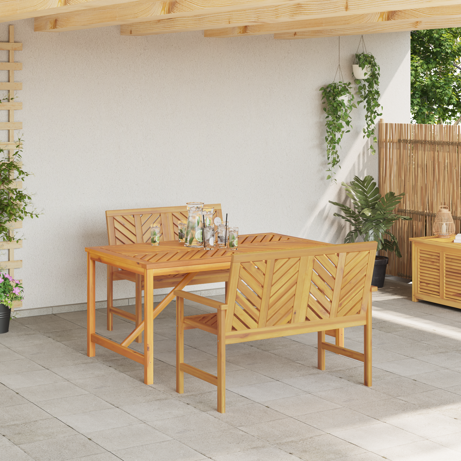 Set mese grădină 3 piese lemn masiv acacia GartenMobel Dekor