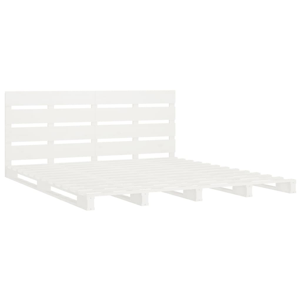 Cadru de pat Small Double, alb, 120x190 cm, lemn masiv pin GartenMobel Dekor