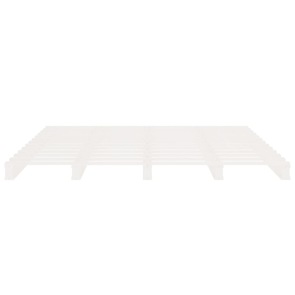 Cadru de pat Small Double, alb, 120x190 cm, lemn masiv pin GartenMobel Dekor