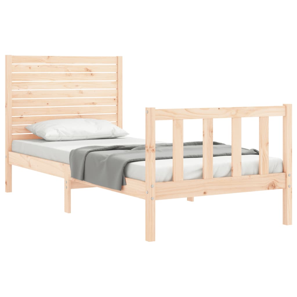 Cadru de pat cu tăblie single, lemn masiv GartenMobel Dekor